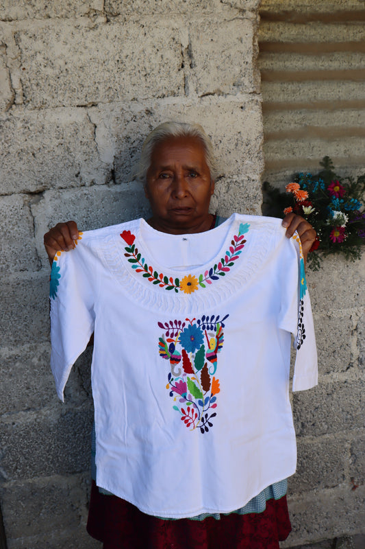 Blusa con colibríes de Adelina 