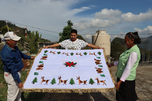 Tablecloth with nochebuenas by Rosa