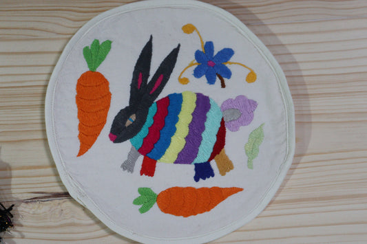 Tortilla holder with rabbit by Cecilia